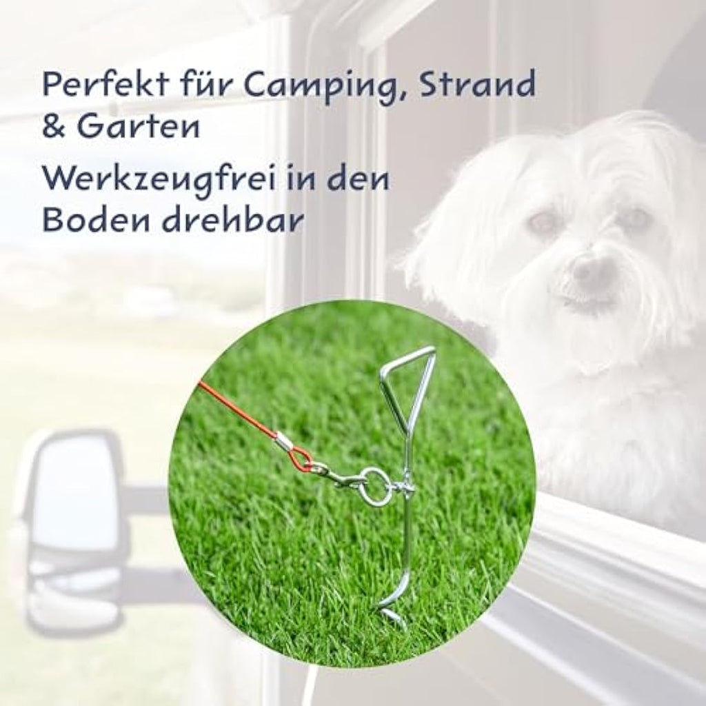Cartrend Caravan Dog Tying Stake - Outdoor Ground Anchor for Camping
