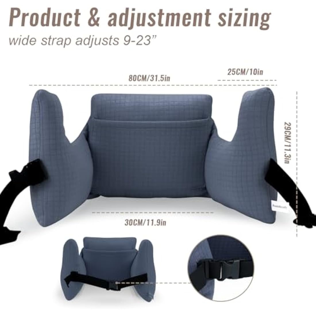 RoamReady Hysterectomy Recovery Pillow – Abdominal Support with Pocket, Navy