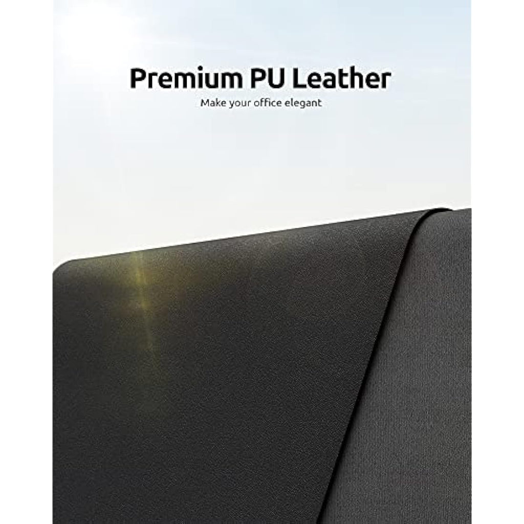 YSAGi Leather Desk Mat – Large Waterproof PU Mouse Pad, Black (90x43cm)