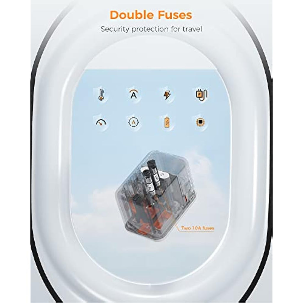 TESSAN Universal Travel Adapter | 45W USB C Fast Charging 6-in-1 Plug