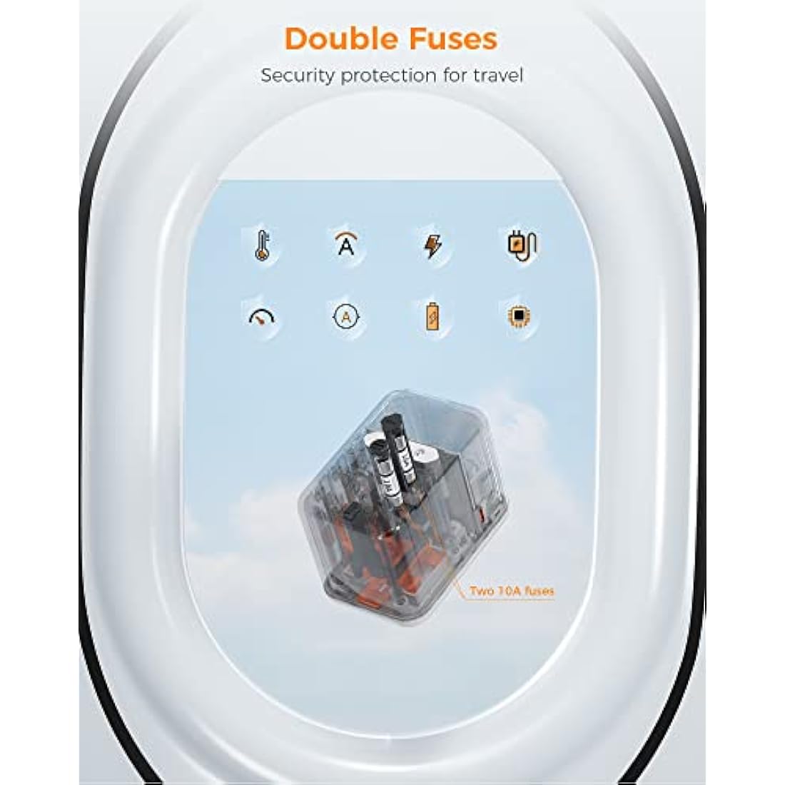 TESSAN Universal Travel Adapter | 45W USB C Fast Charging 6-in-1 Plug