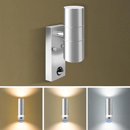 ALUSSO LED Outdoor Wall Light with Motion Sensor | IP65 Stainless Steel