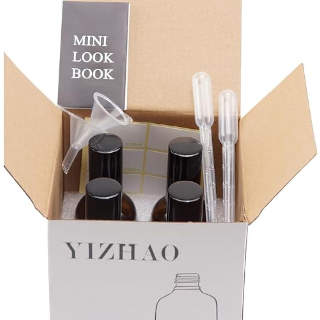 Jolof Store Black Glass Spray Bottles - 100ml Fine Mist for Oils - 4 Pcs