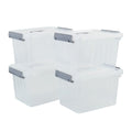 Yarebest 6 Liter Transparent Storage Box, 4-Pack Plastic Boxes with Lids, R
