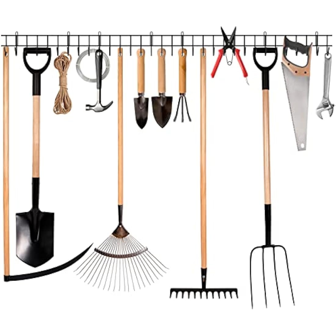 Garden Tool Rack – 64" Heavy-Duty Wall Mount Garage Organizer
