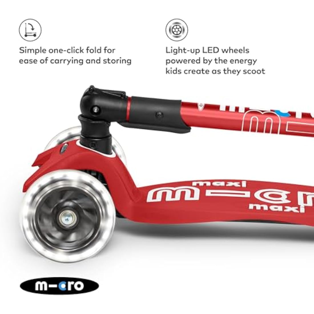 Micro Scooters Maxi Deluxe Foldable Kids Scooter – Adjustable Handlebar