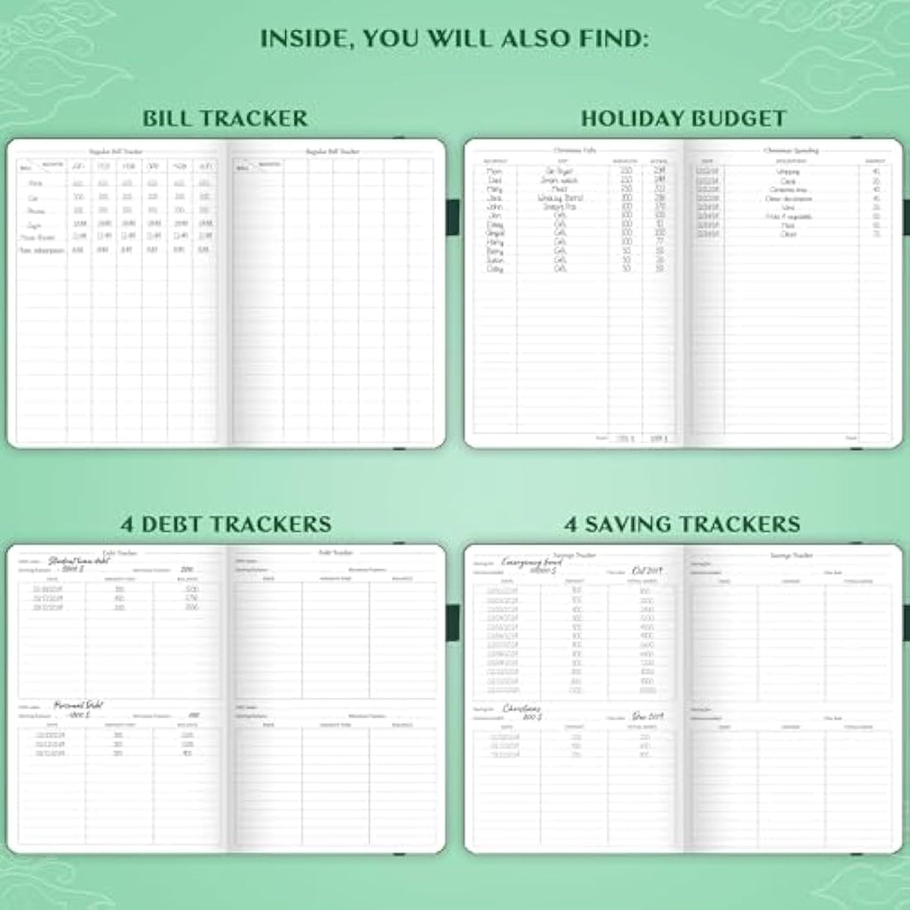 Legend Budget Planner – Vegan Leather Financial Organizer, Dark Green