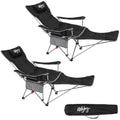 #WEJOY Folding Reclining Camping Chairs with Footrest, Black, Set of 2