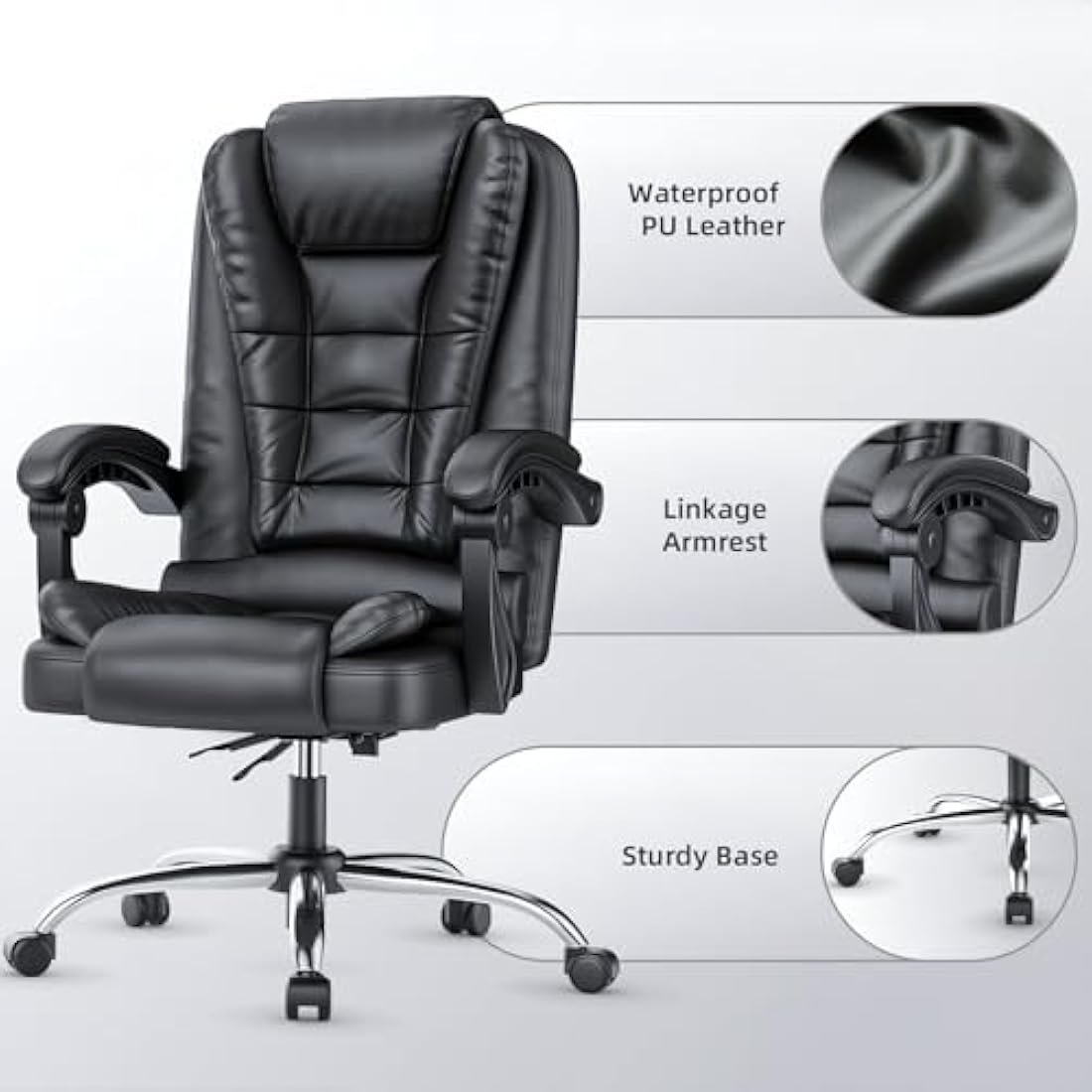 Naspaluro Ergonomic Executive Office Chair – High Back PU Leather Desk Chair