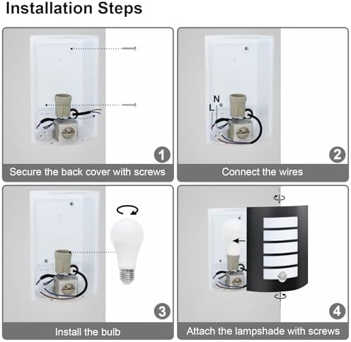 Allesgute Outdoor Wall Light with PIR Motion Sensor | Black IP44 12W LED