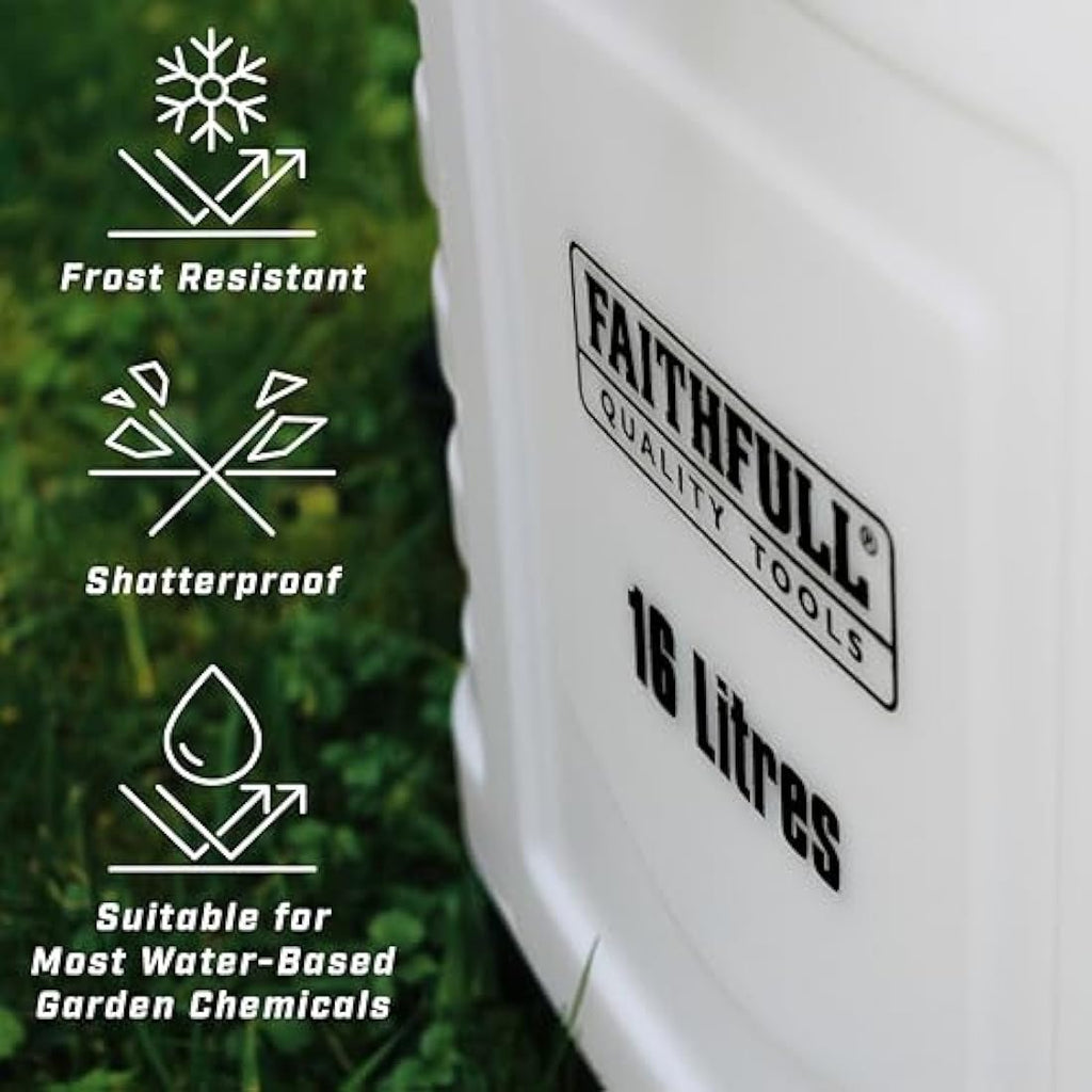 Faithfull 16L Knapsack Pressure Sprayer | Garden Pump with 3 Nozzles