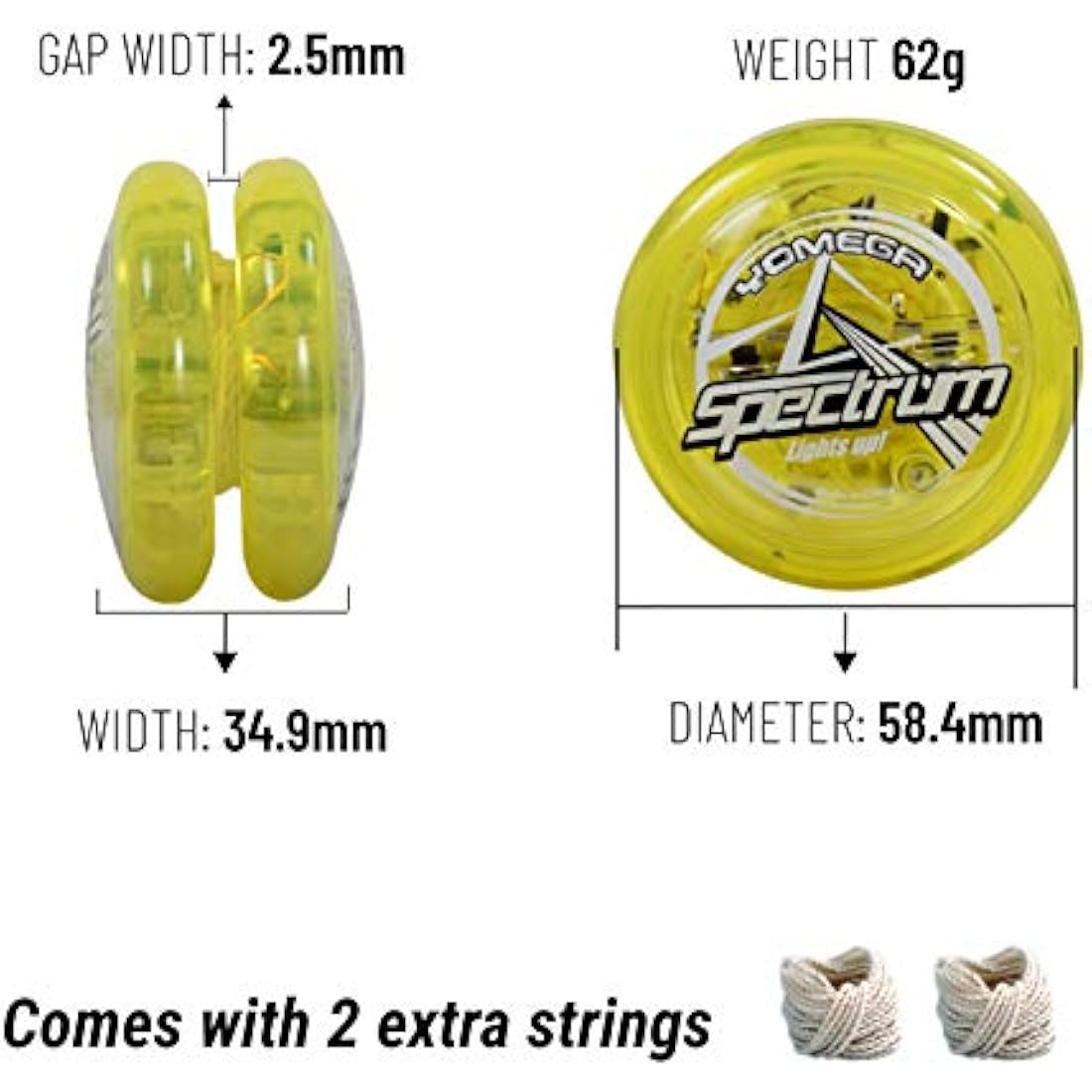 Yomega Spectrum LED Light Up Transaxle YoYo for String Tricks - Yellow