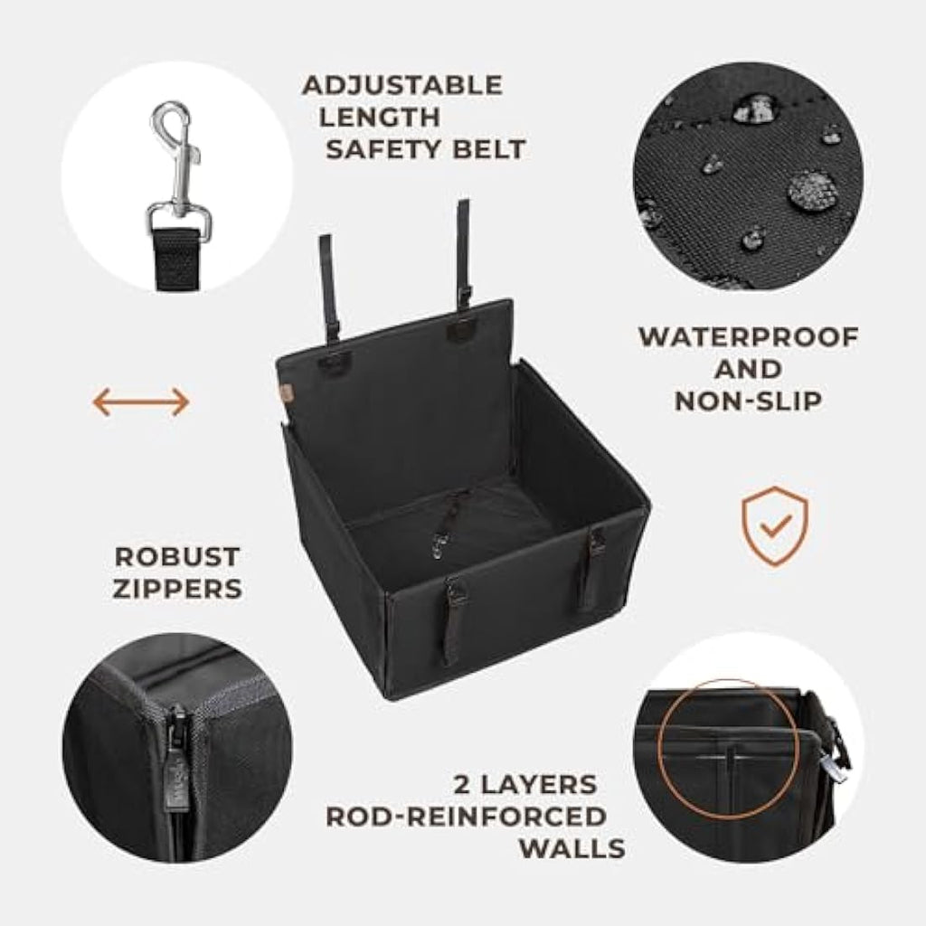 Wuglo Dog Car Seat – Reinforced Waterproof Booster Seat for Medium Dogs