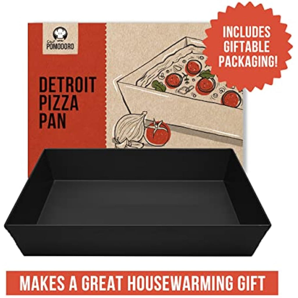 Chef Pomodoro Detroit Style Pizza Pan - 14x10 Hard Anodized Aluminum