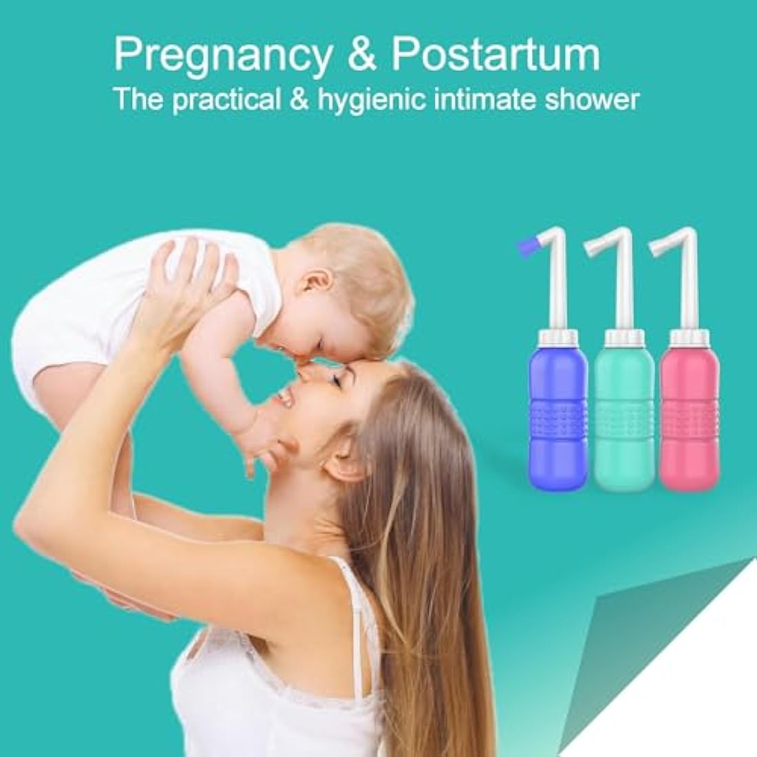 Jolof Store Portable Bidet – 450ml Pink Peri Bottle for Postpartum Care