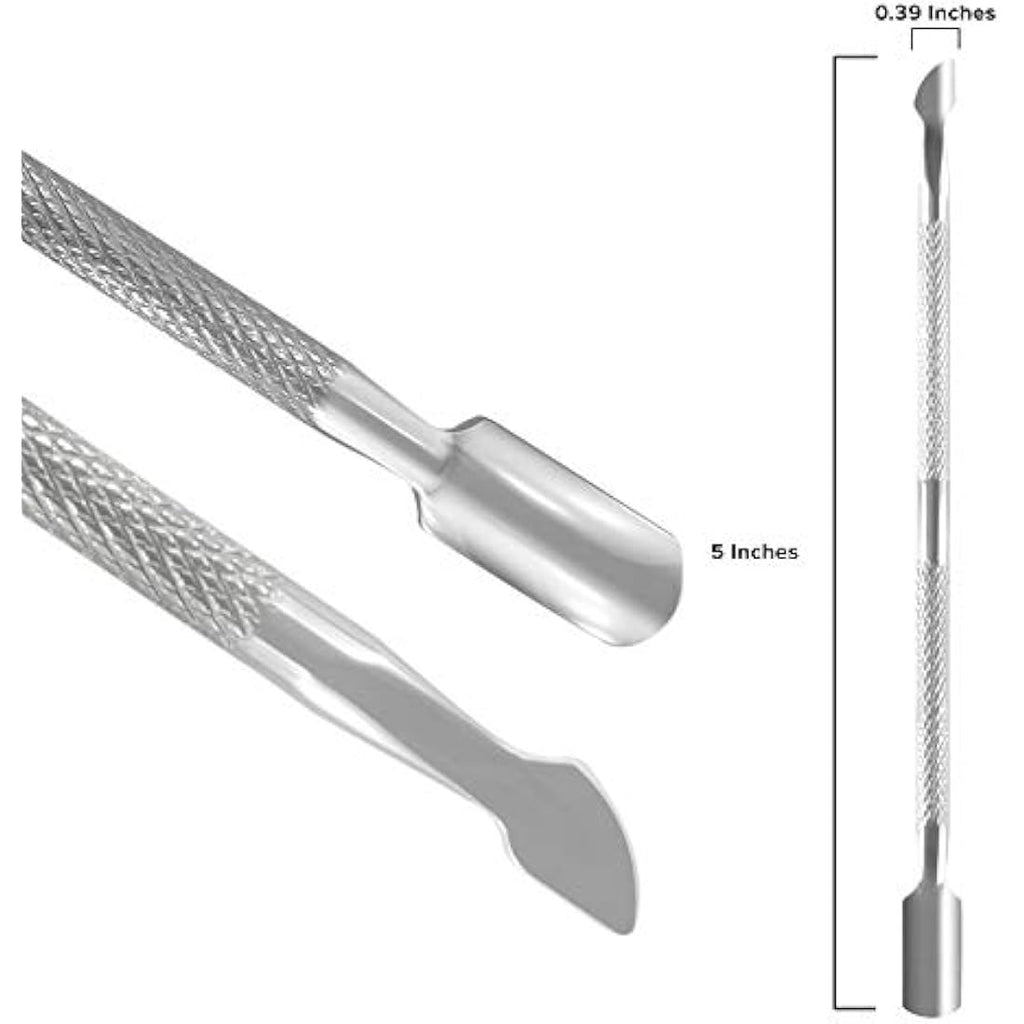 Armiz Stainless Steel Cuticle Pusher | Dual Head Gel Nail Scraper Tool