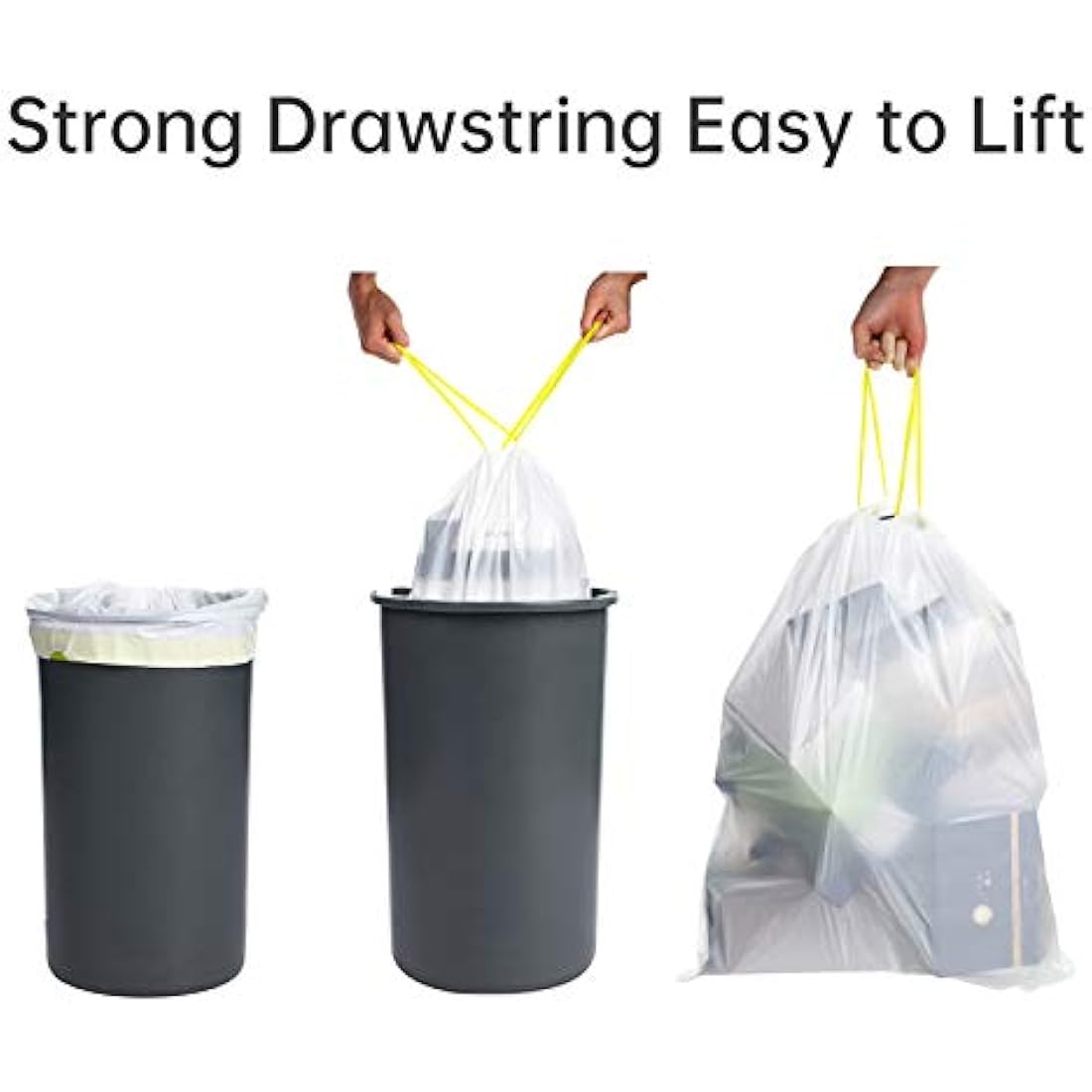 50L Bin Bags – Heavy Duty Drawstring Bin Liners (100 Pack)