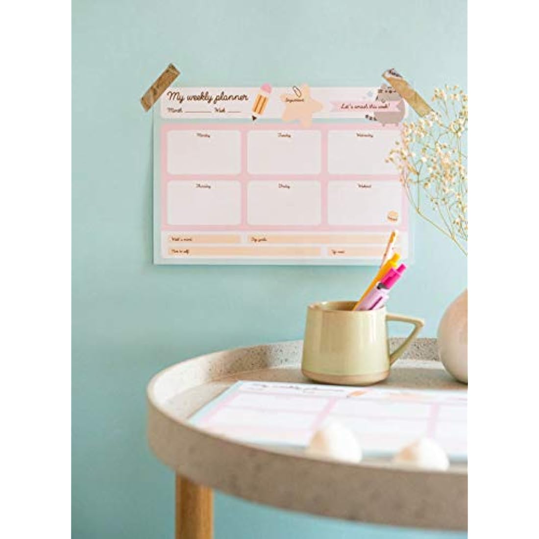 Pusheen Cat Weekly Planner A4 - Grupo Erik Desk Calendar & Notepad