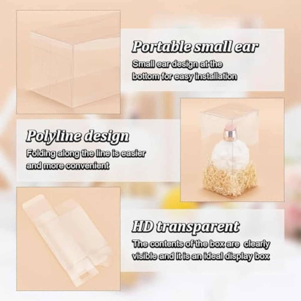 BENECREAT 20PCS Clear PVC Gift Boxes | 14x7x7cm Rectangle Wedding Favors