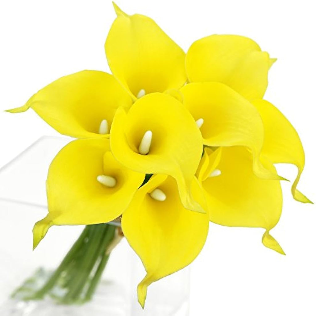 FiveSeasonStuff Real Touch Calla Lilies – 10 Stems PU Artificial Flowers