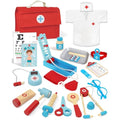 Lehoo Castle Kids Doctor Kit - 23pc Wooden Medical Playset with Costume