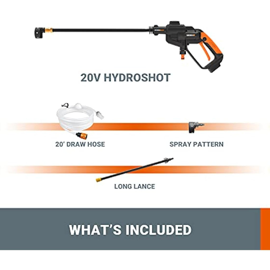 Worx WG620E.9 Hydroshot Cordless Portable Pressure Cleaner – Tool Only