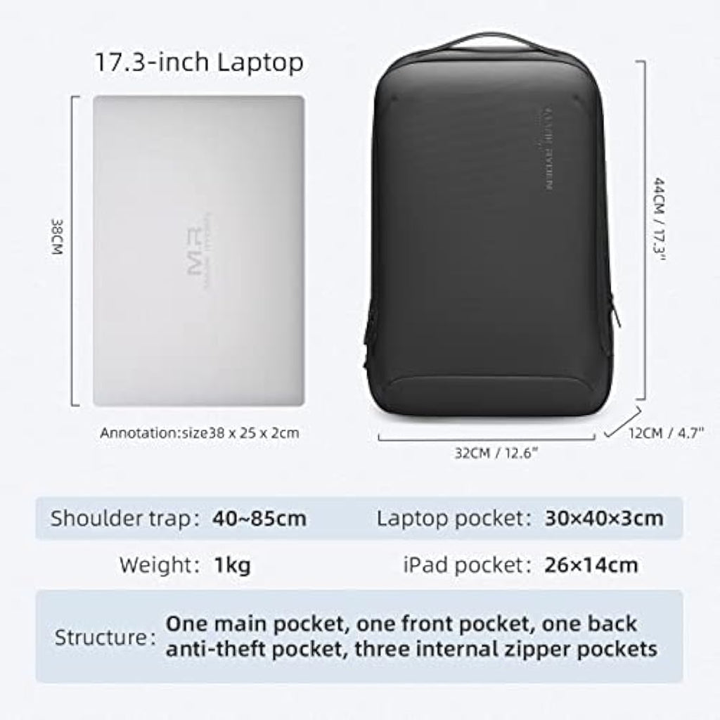 Mark Ryden Slim Hard Shell Laptop Backpack | 17.3 Inch Waterproof Business Bag