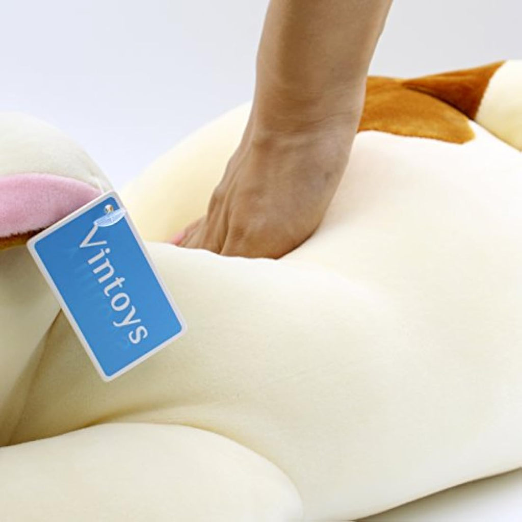 Vintoys Brown Sleeping Cat Hugging Pillow - 23.5" Soft Plush Stuffed Animal