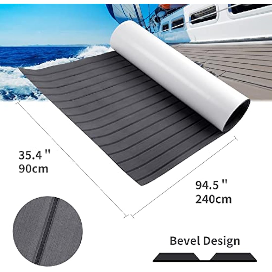 WindRen Faux Teak EVA Marine Foam Boat Decking - 2-Piece Non-Slip Mats