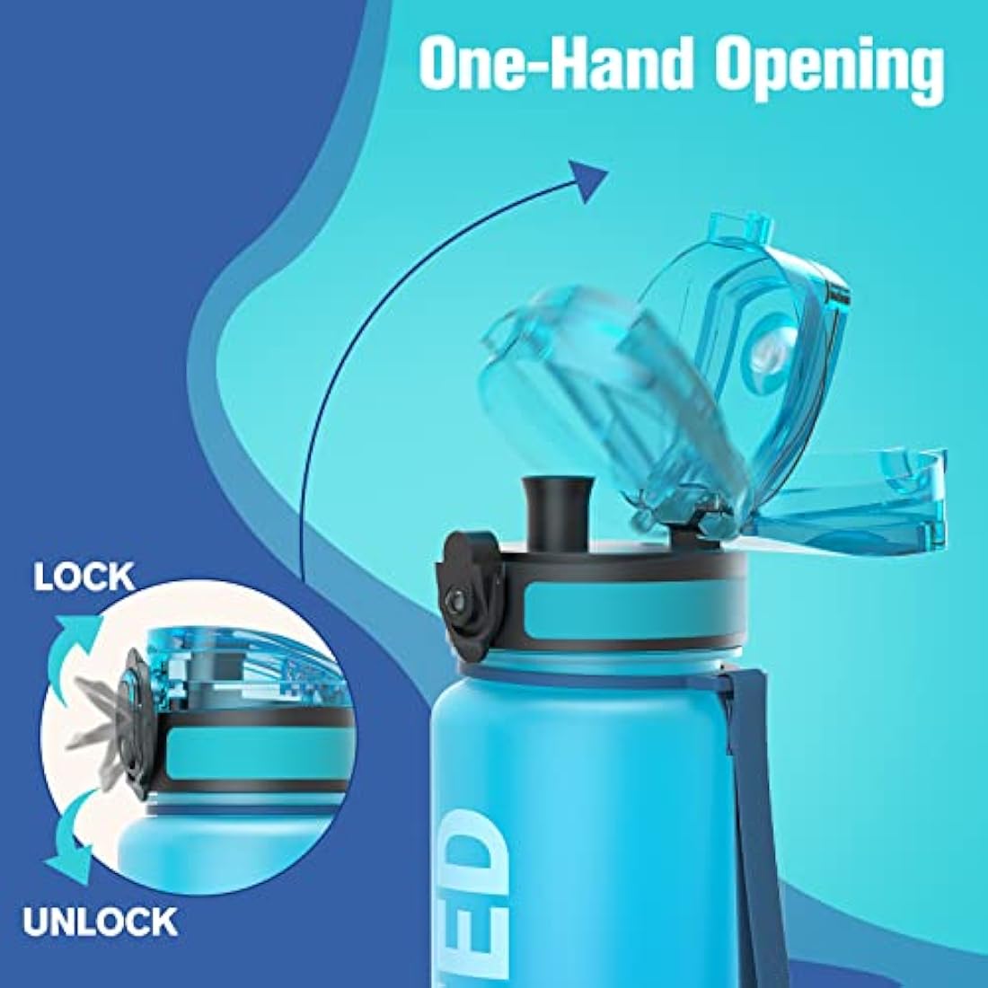 Sahara Sailor Motivational Water Bottle | 1L Tritan BPA Free Leakproof