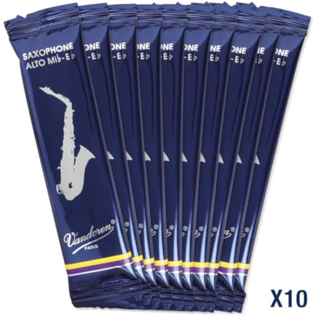 Vandoren Traditional Alto Saxophone Reeds – Strength 2.5 (10-Pack)