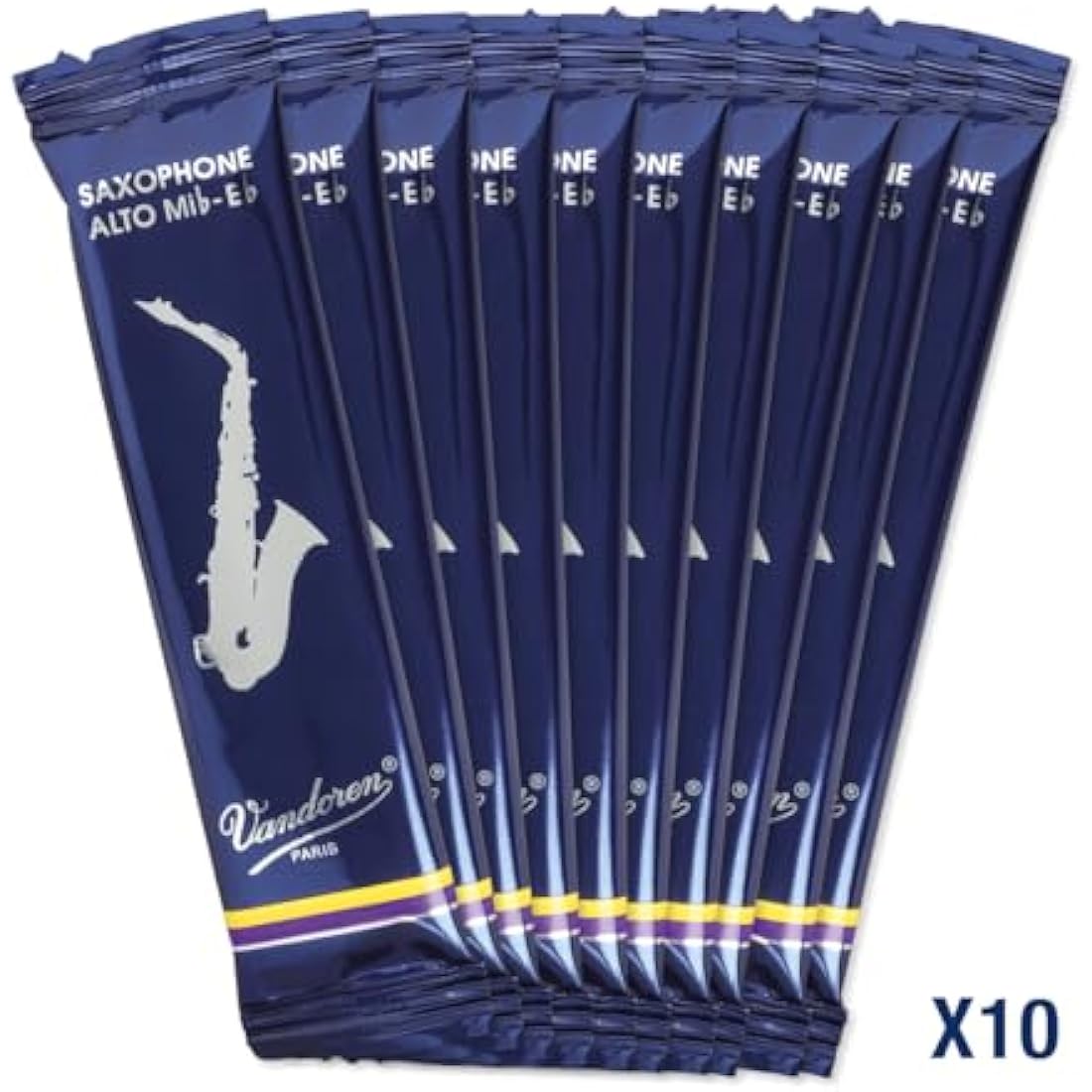Vandoren Traditional Alto Saxophone Reeds – Strength 2.5 (10-Pack)