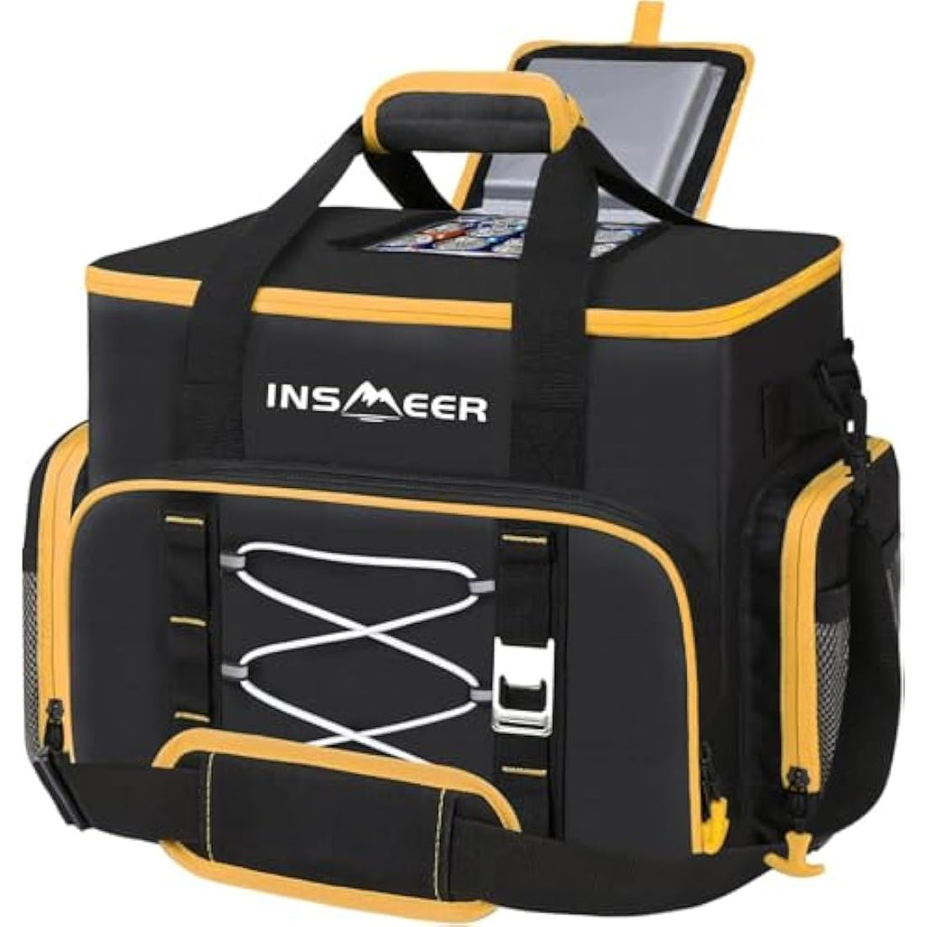 INSMEER 45L Large Insulated Cooler Bag – 55 Can Leak-Proof Foldable Bag