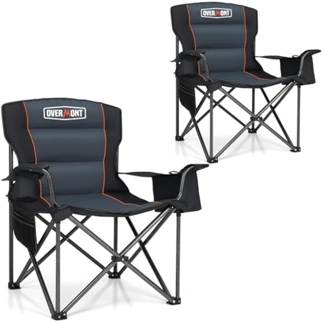 Overmont Heavy Duty Oversized Camping Folding Chair with Cooler Bag