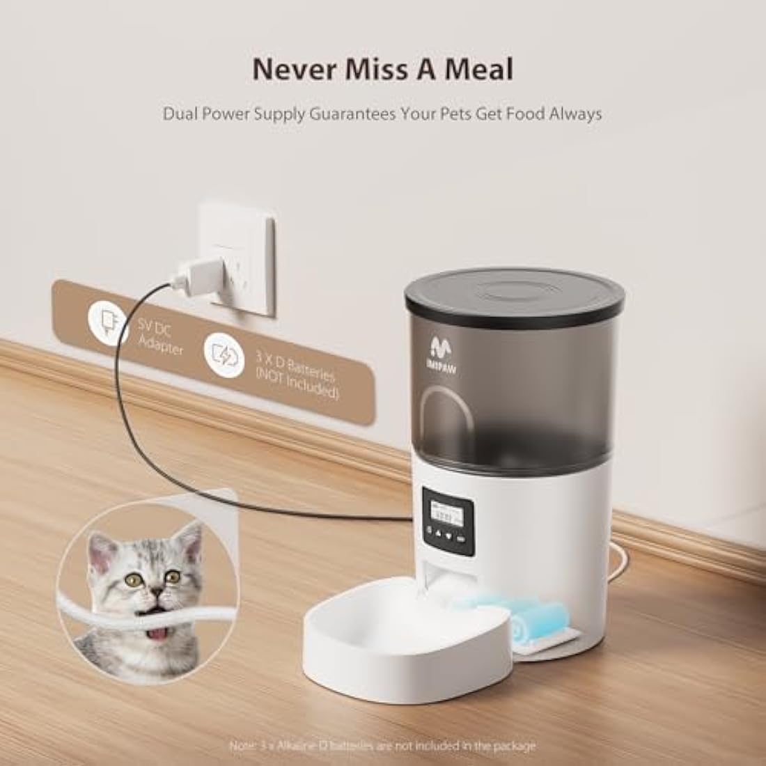 IMIPAW Automatic Cat Feeder | 3L Programmable Timed Pet Food Dispenser