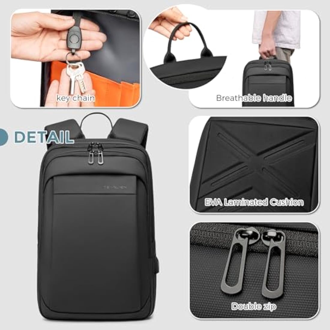 Fenruien 15.6 Inch Laptop Backpack | Waterproof Business Travel Bag