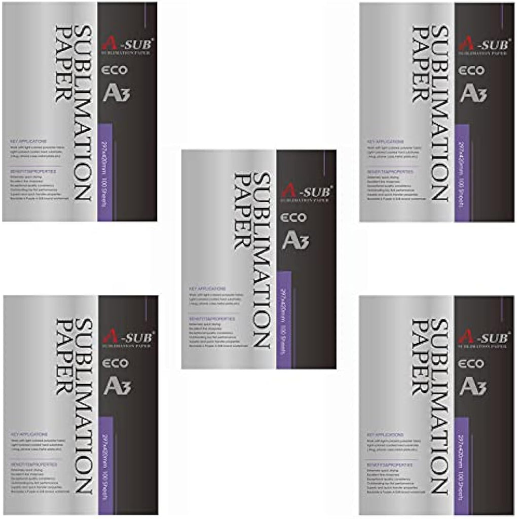 A-SUB Sublimation Paper A3 - 125gsm Eco Series, 500 Sheets for Inkjet