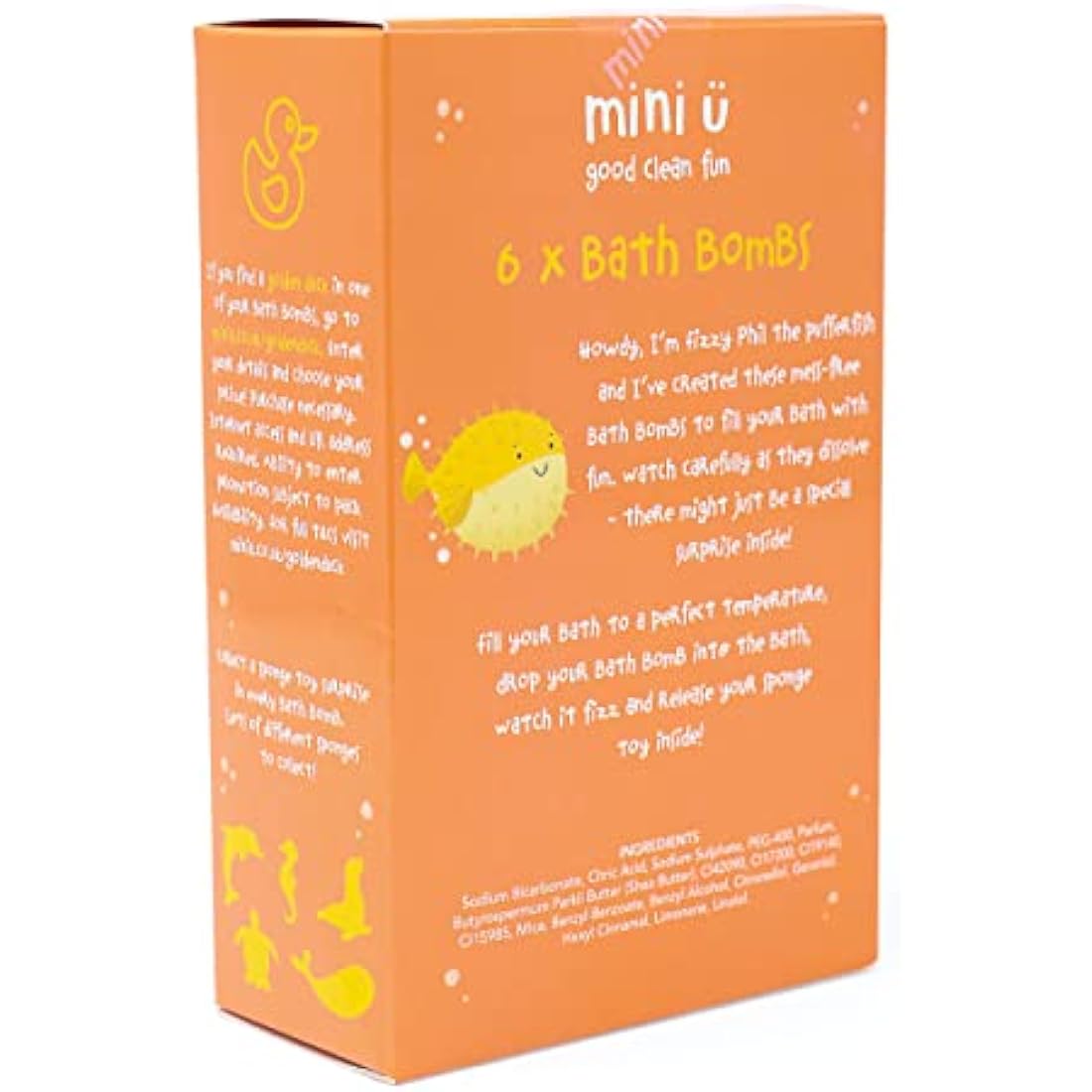 Mini U Kids Bath Bombs with Toys Inside - Shea Butter Set of 6