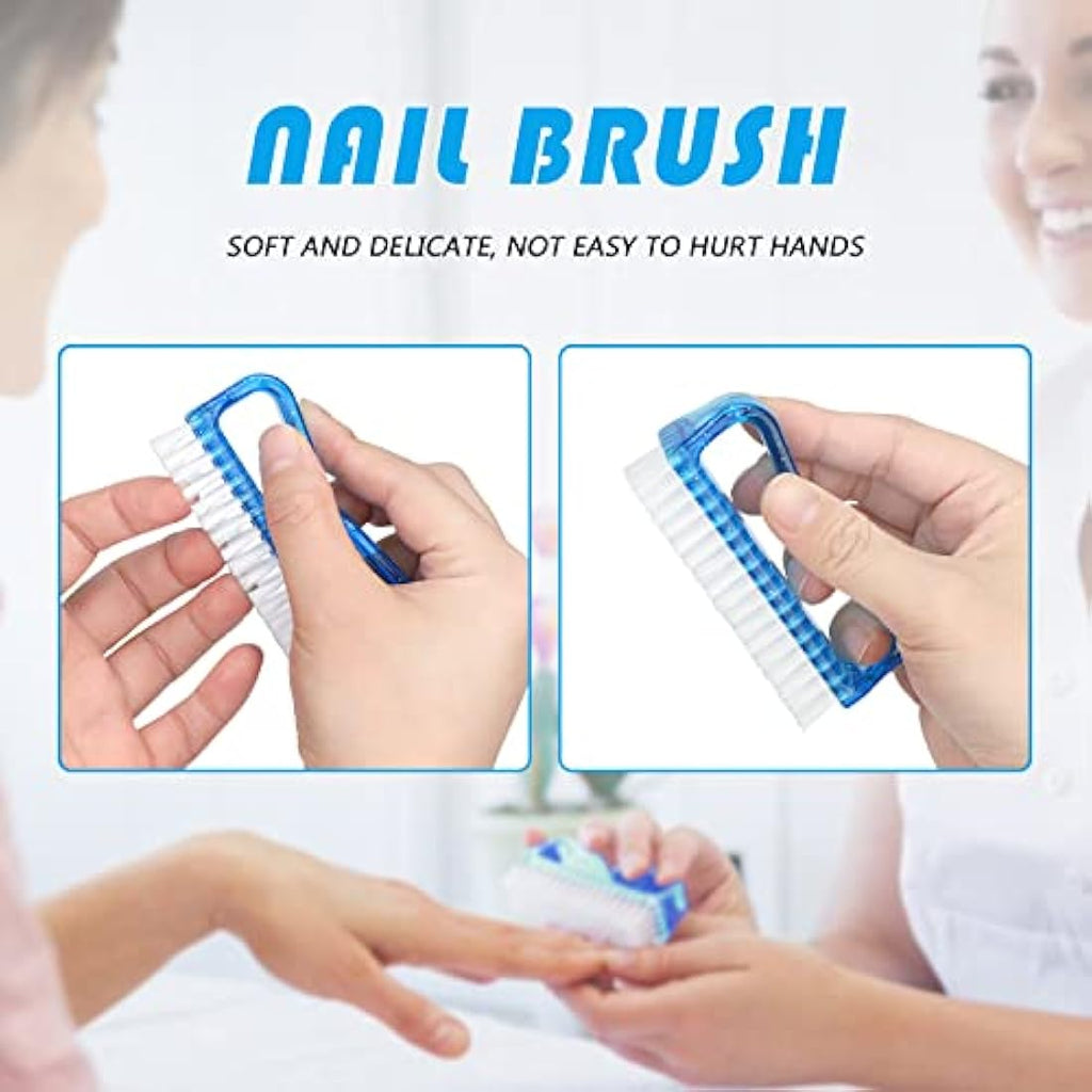 G2PLUS Handle Nail Brushes – 4 Pack Plastic Fingernail Scrubbing Brushes