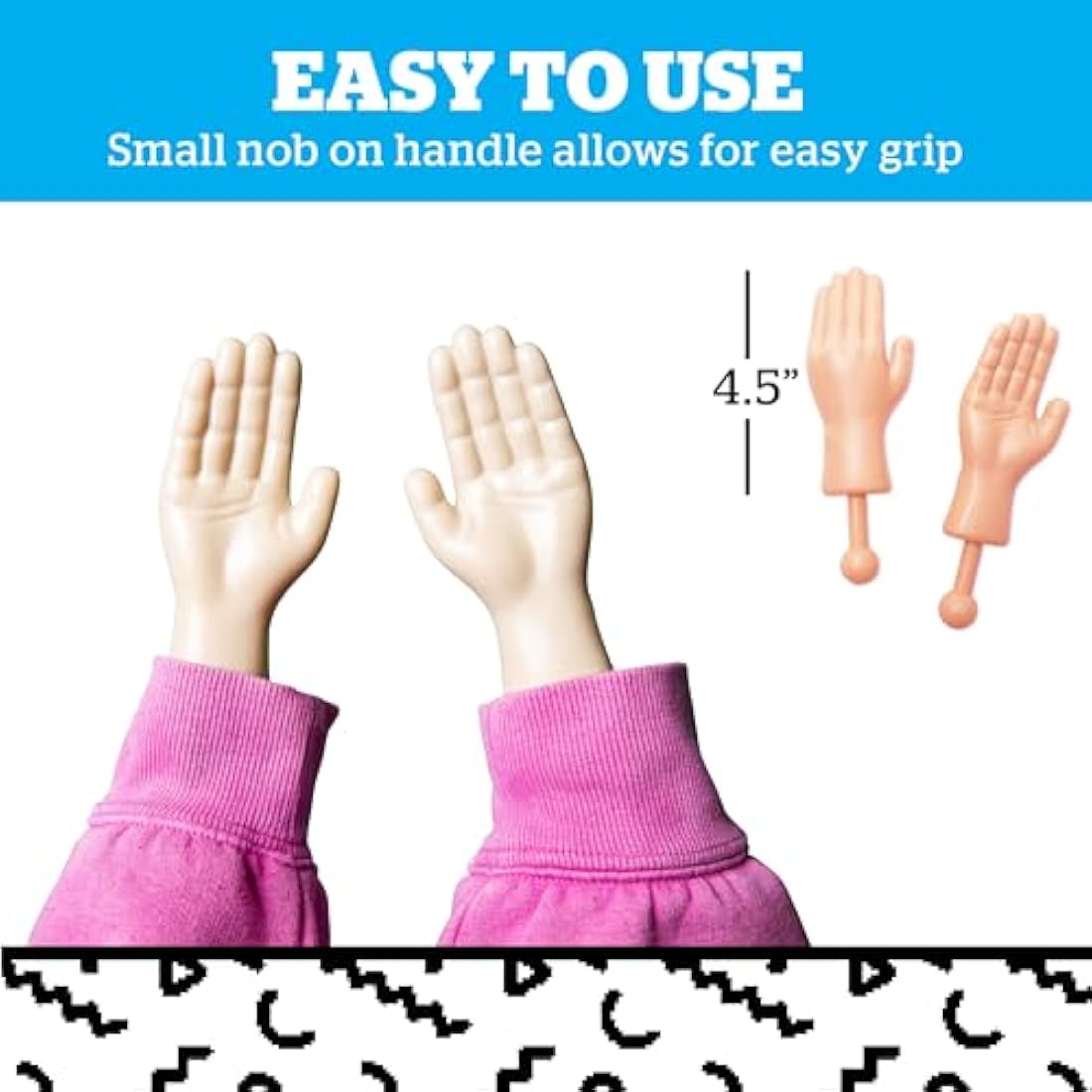 BigMouth Inc. Tiny Hands Novelty Gag Gift – 2 Pack Miniature Hands