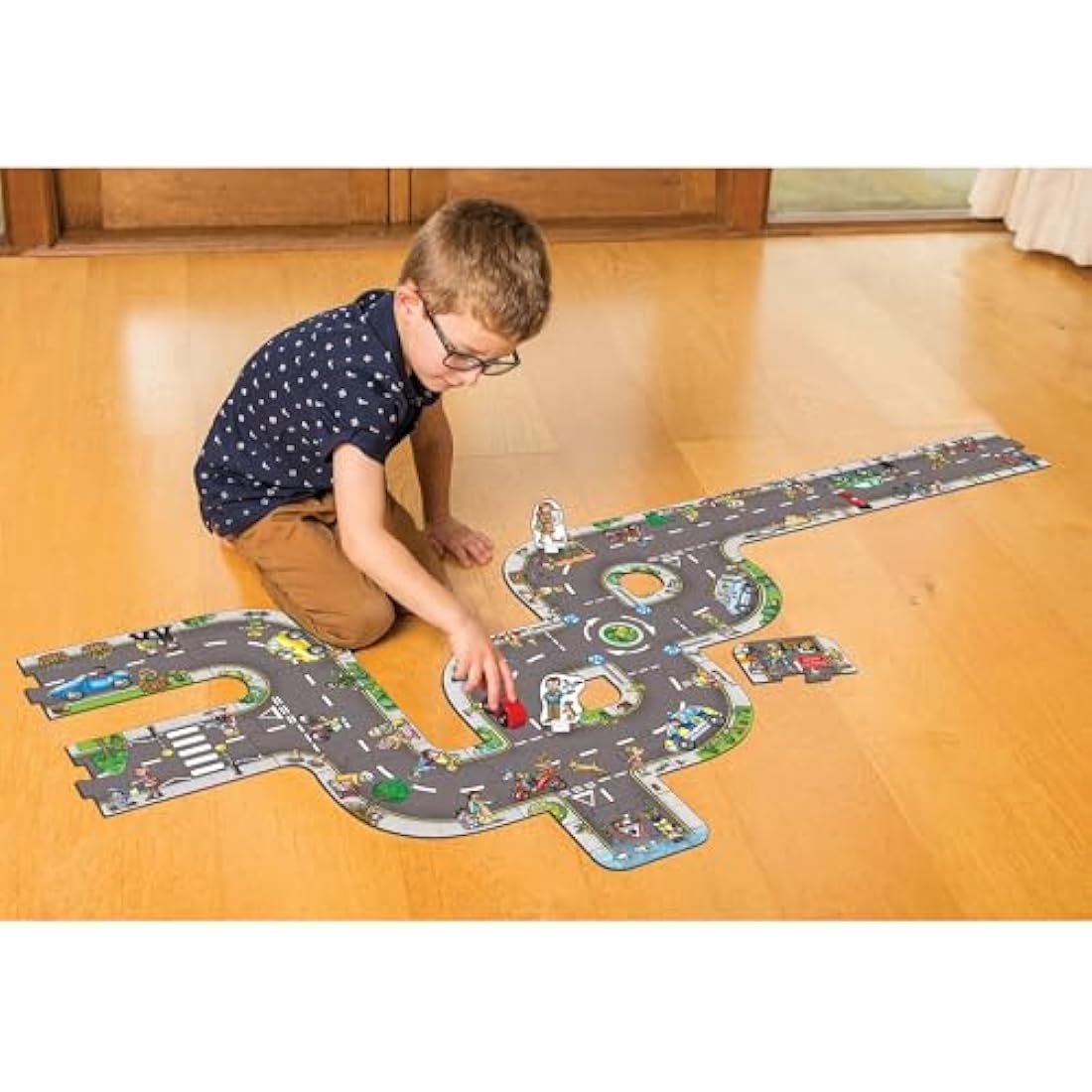 Orchard Toys Giant Road Floor Puzzle – 20 Piece Interchangeable Track