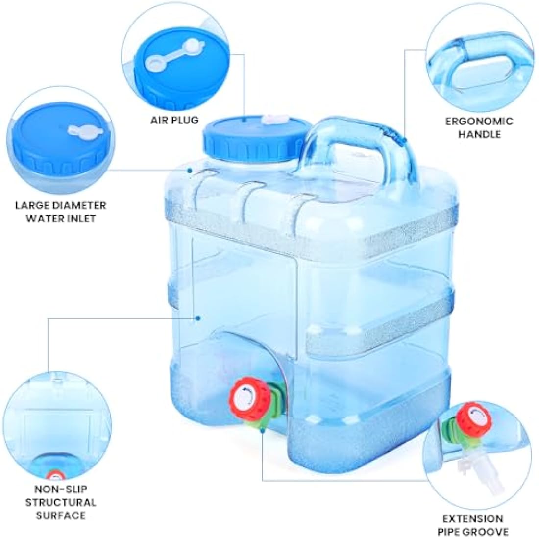 Starnearby Portable Water Container with Tap | BPA-Free Camping Bucket
