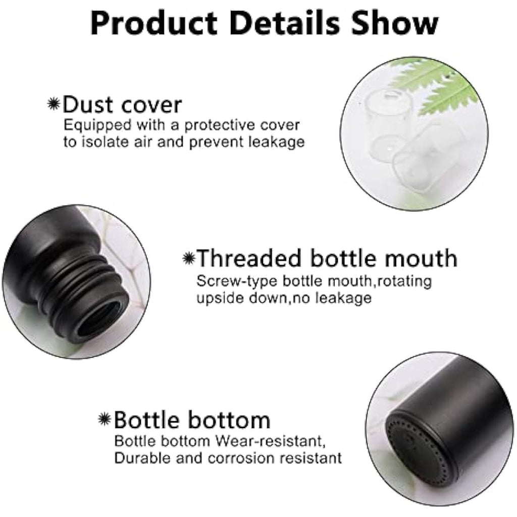 10ml Black Glass Perfume Atomizer – Refillable 10 Pack