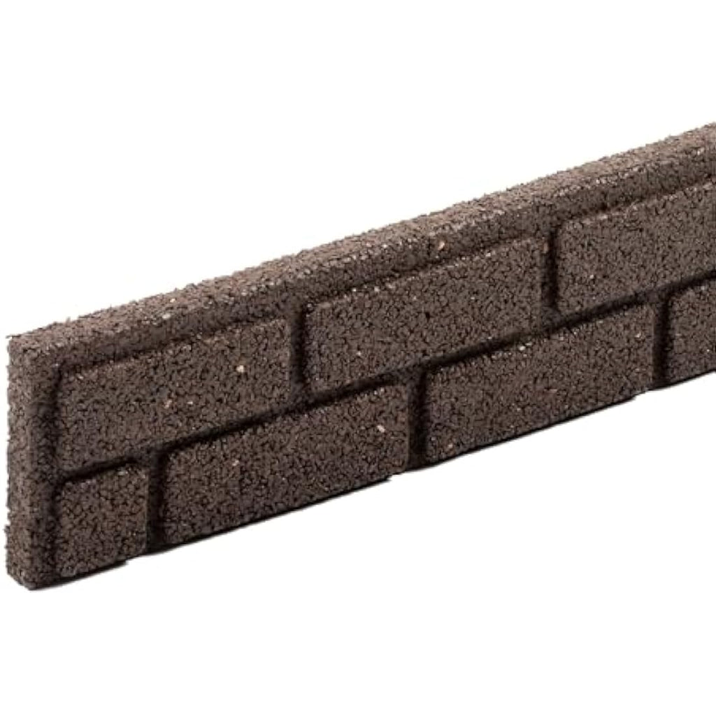 Nicoman Brick Effect Garden Edging - Recycled Rubber Border, Brown, 12pk