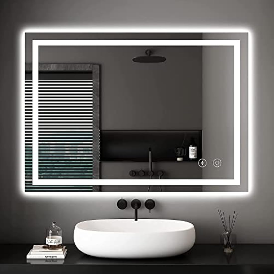 Dripex LED Bathroom Mirror | 600x800mm Dimmable Anti-Fog Wall Vanity