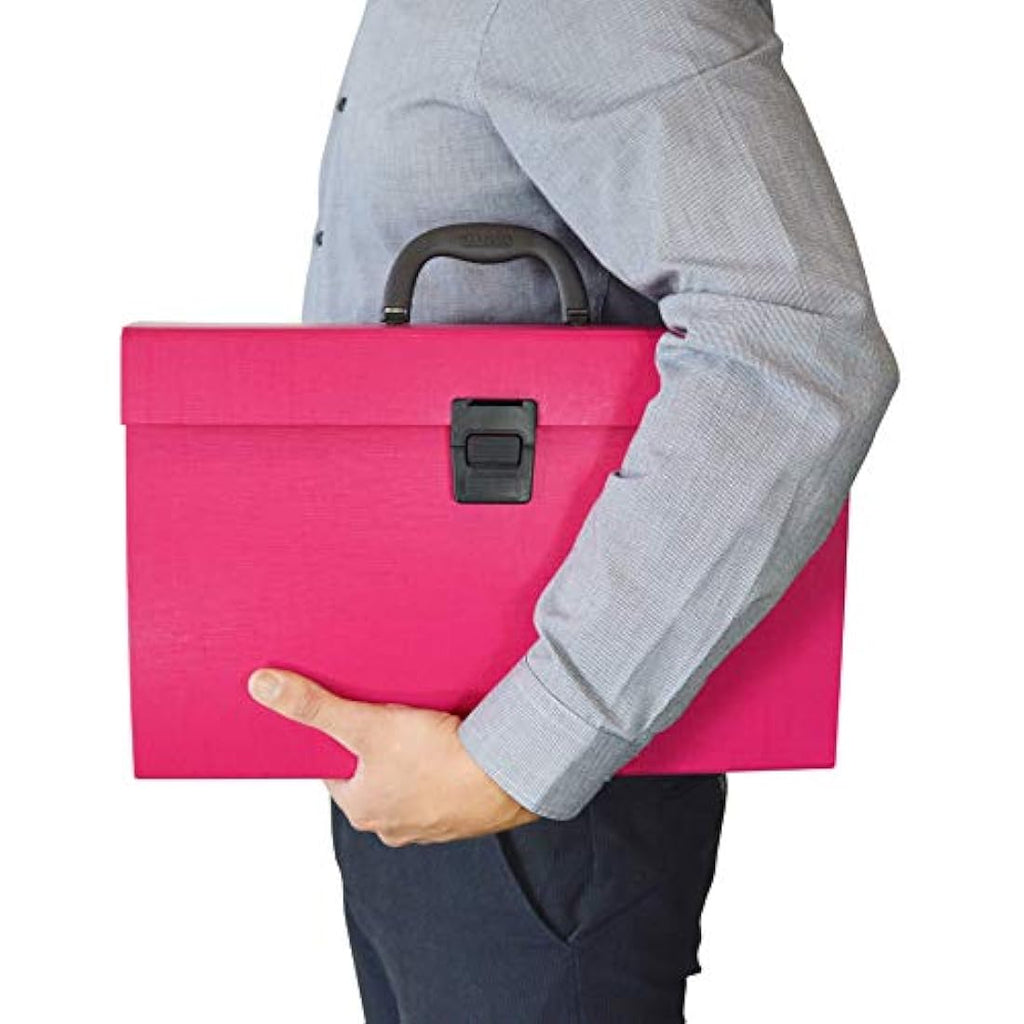 Rapesco 19-Part Expanding Box File Document Organiser, A4+, Hot Pink