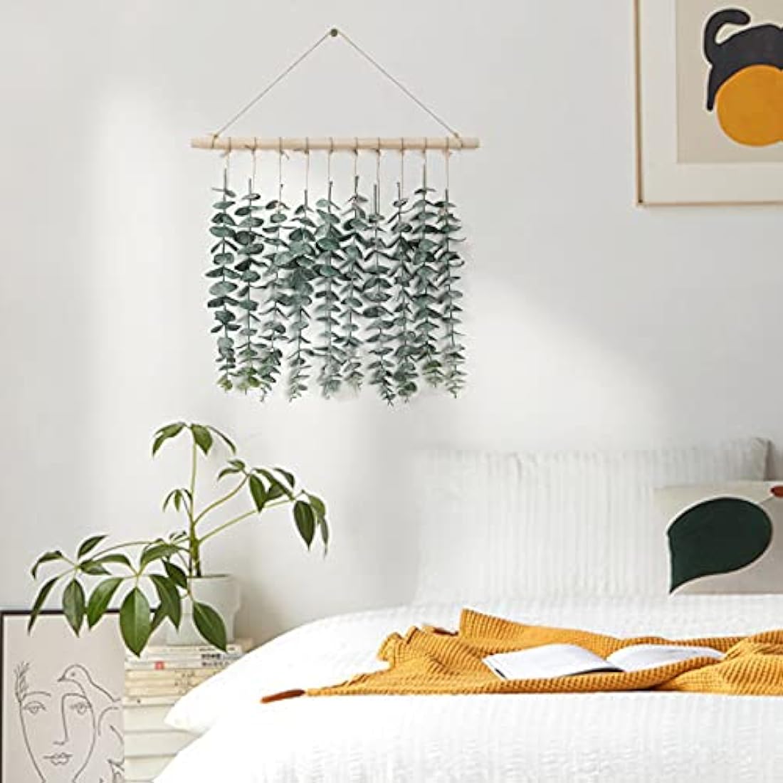 Weldomcor Artificial Eucalyptus Wall Hanging Decor | Boho Farmhouse Greenery