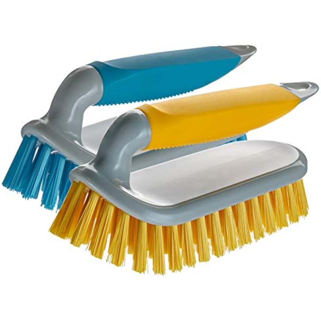 NCaan Heavy Duty Scrubbing Brush 2-Pack – Stiff Bristles & Non-Slip Grip