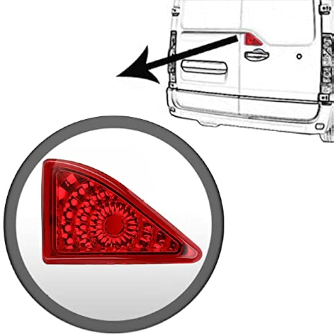 MKAREPART Rear Central Brake Light for Master III Movano B NV400