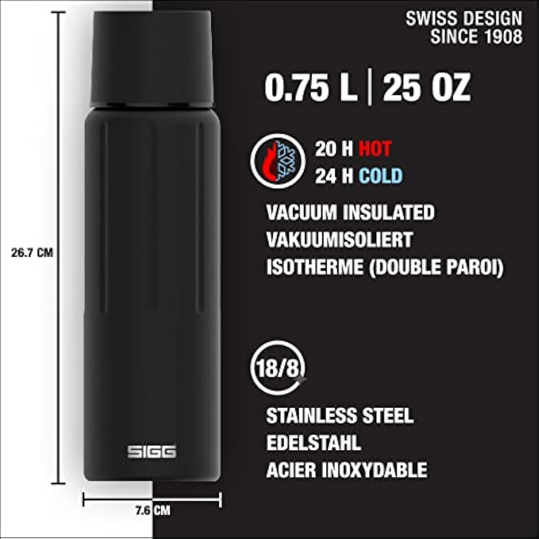 SIGG Gemstone IBT Insulated Stainless Steel Water Bottle – 0.5L-1.1L
